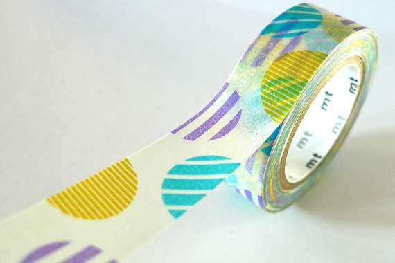 Purple Striped Half Circle Colorful Japanese Washi Tape MT - PrettyTape