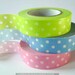 Pretty POLKA DOTS Baby Pink Blue Green Japanese Washi Tape Set of 3 packaging and gift wrap