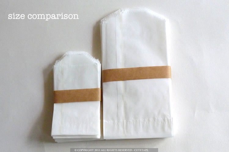 Flat Glassine Bags 50 Cute Small Gift Bag 2 x 3.5 in