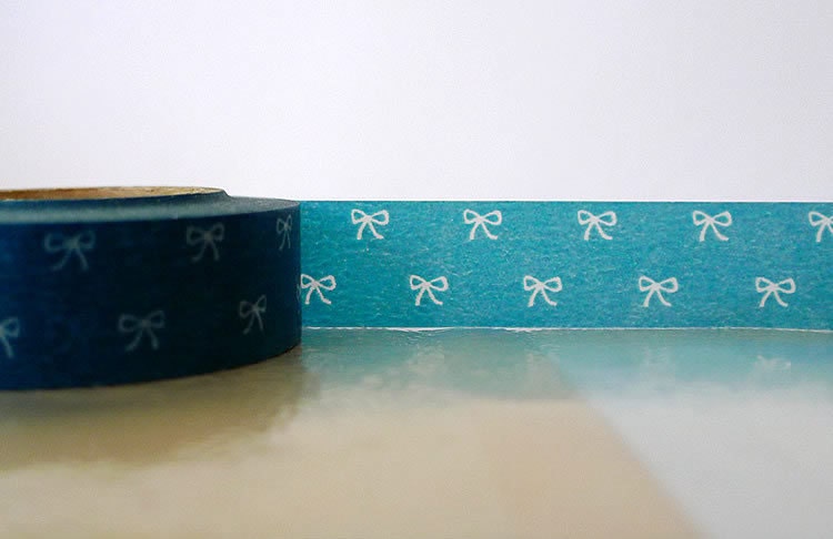 Japanese TEAL Ribbon Tape - Cute TEAL BLUE Bow Tie 15mm
