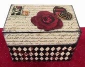 Recipe File Box Parisian Cafe Personalized Custom Designed