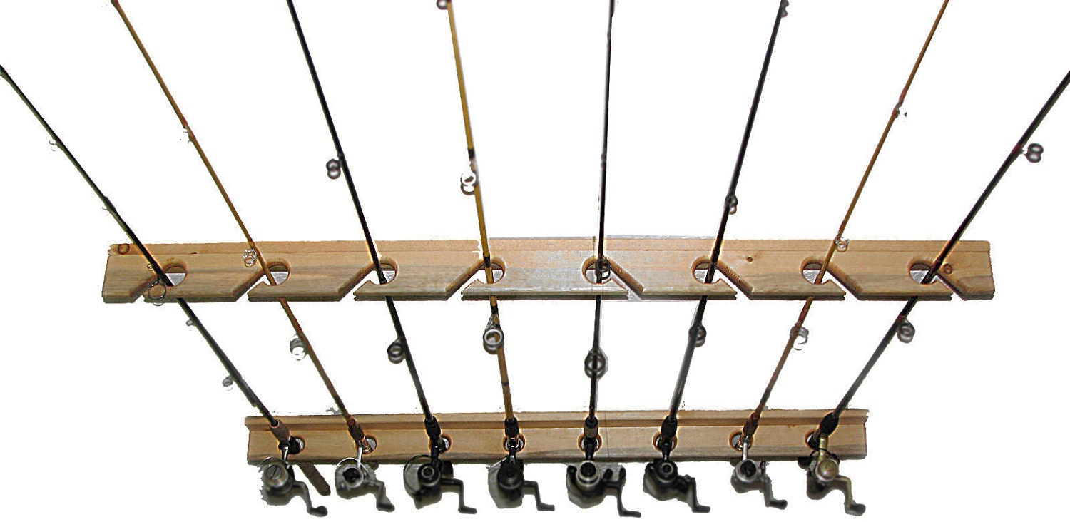 Fishing Rod Storage Rack Holds (8) Ceiling or Vertical on Wall