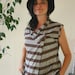 SALE 40% WRAP asymmetrical top in grey and brown.