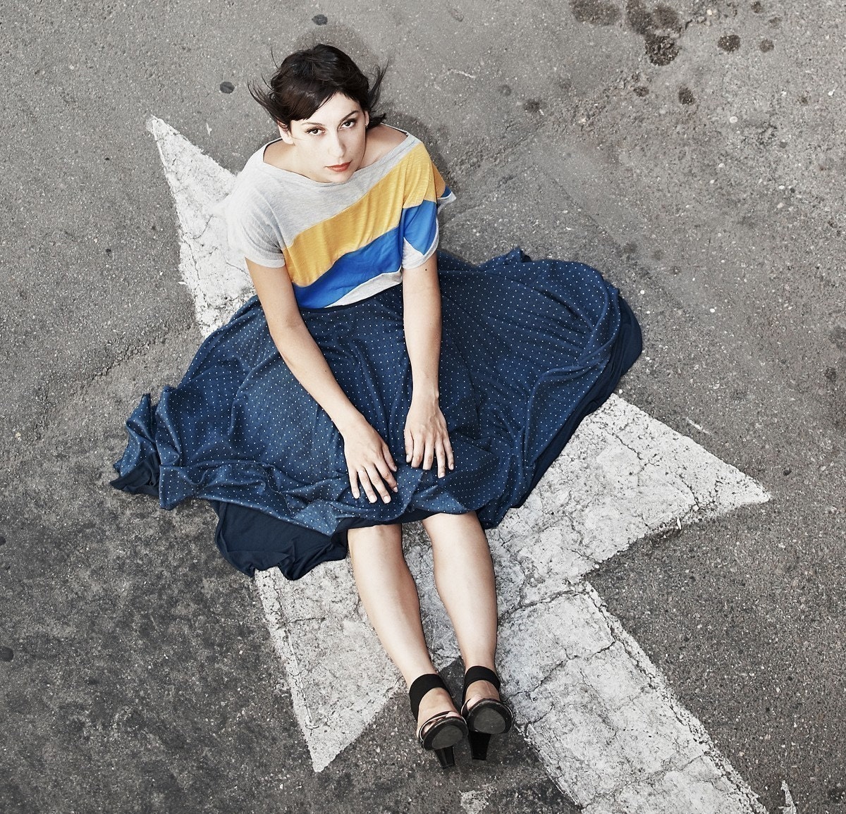 SALE 30% Polka dots skirt. Cotton chiffon airy skirt