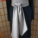 SALE 30% Obi Like Dominantic Belt in light grey with stripes