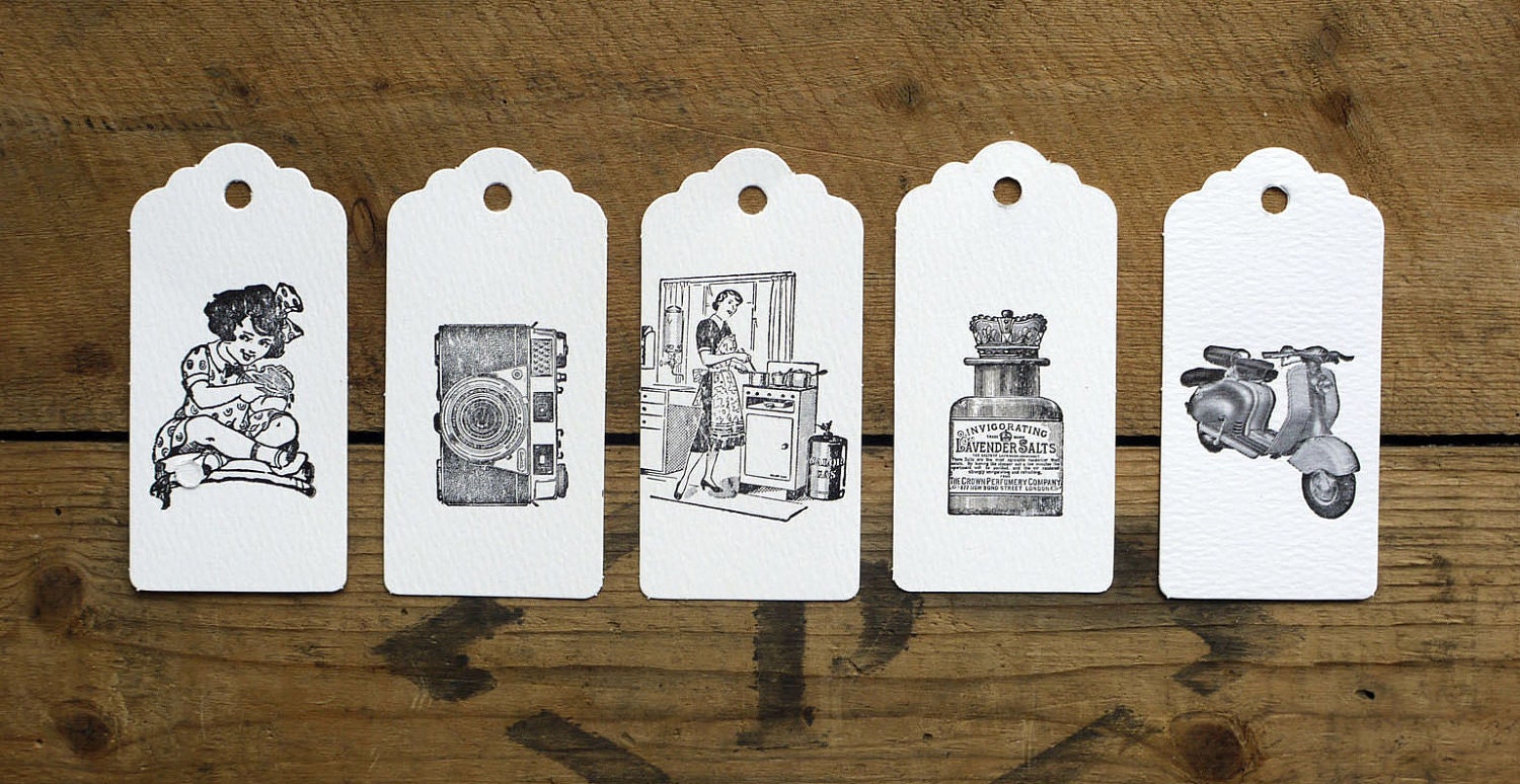 Letterpress vintage gift tags