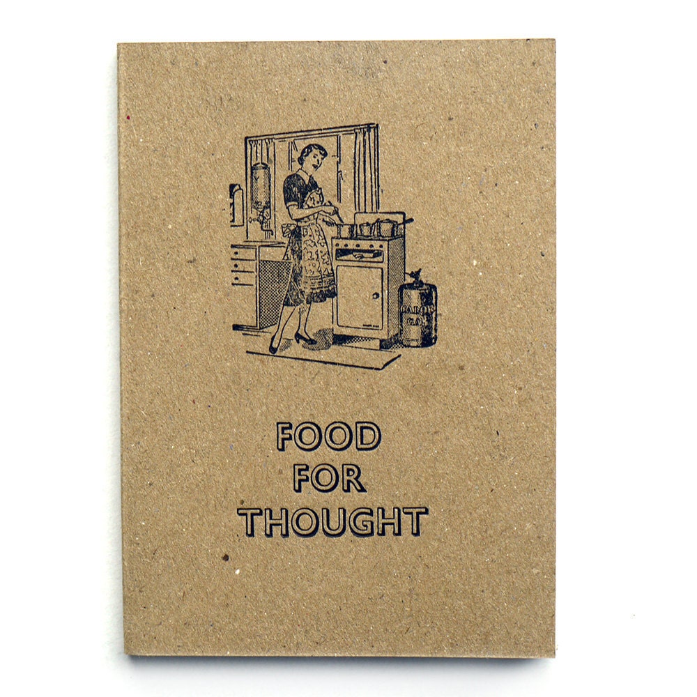 Letterpress Retro Notebook. Food for thought