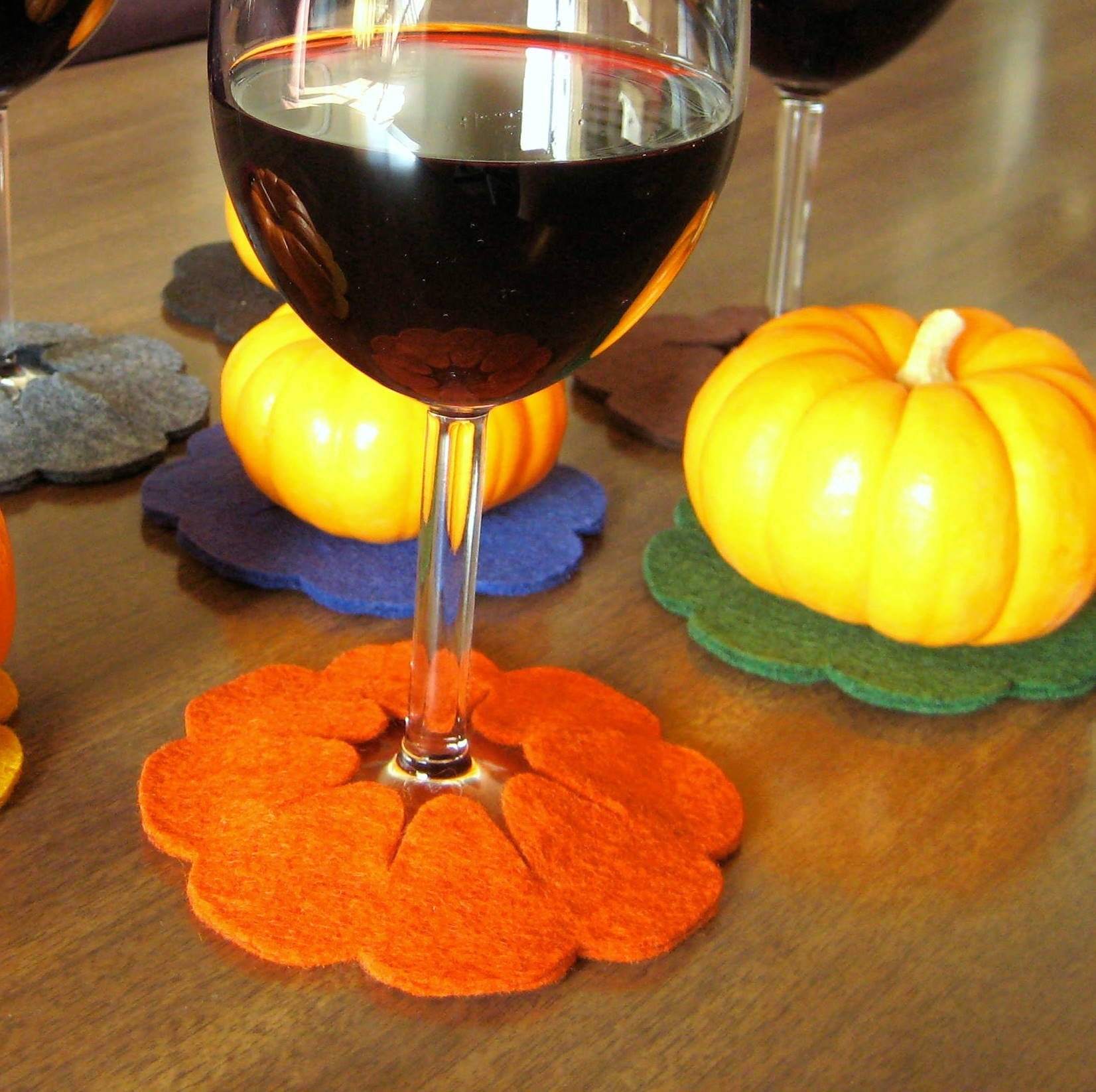 Pumpkin Slip-on Coasters - Set of 8