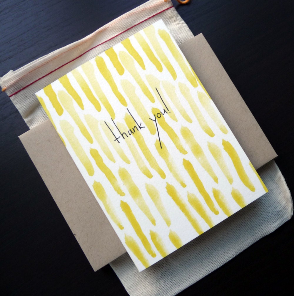 Yellow Thank You: Watercolor Notecard Set