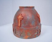 Southwestern Ceramic Light Cover Globe with Cross's