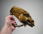 Celtic Dragon  Beer Mug -- Rhyton / Drinking Horn Style -- Turkish Amber Glaze(SMALL 16oz)