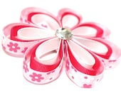 Flower Ribbon Sculpture Hair Bow (One)