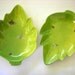Green Spring Leaves - Appetizer  bowl Set of 2 - Original Hand painted, Gift under 75