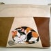 Calico Cat - Shoulder Bag,  Faux Leather Messenger bag,  Hand Painted , gift for cat lovers