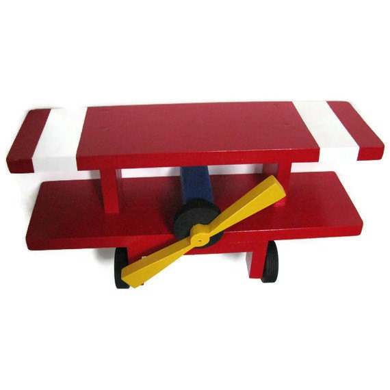 Take Flight Airplane Biplane Wall Shelf - Choose Your Colors - Wood, Children's Decor