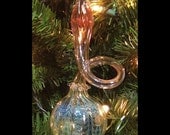Blown glass ornament silver and gold fumed by Fireworx Glass