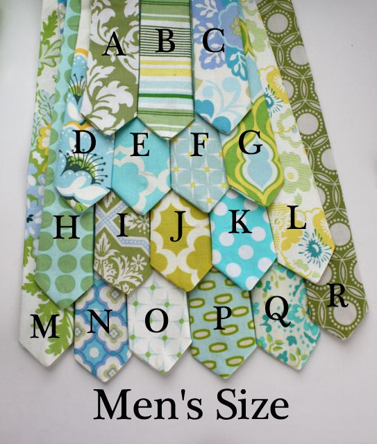 Big Guy SPRING EASTER Necktie Tie - Aqua and Green Collection - (Mens Size) - Wedding - Photo Prop -