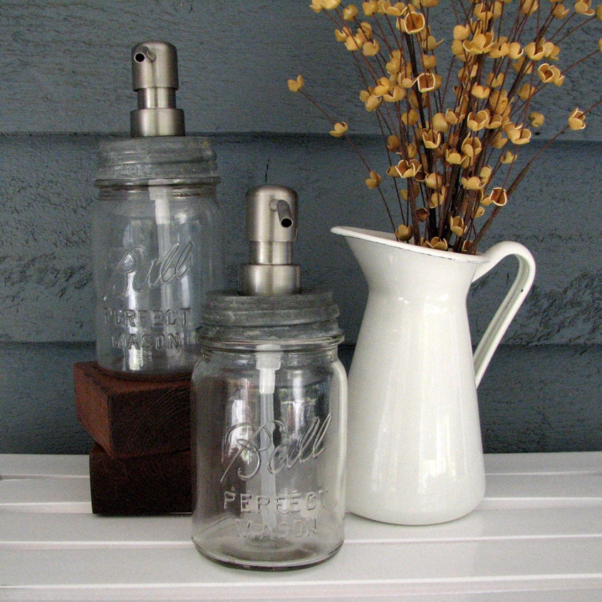 Mason Jar Pint Soap Dispenser with Stainless Steel Pump