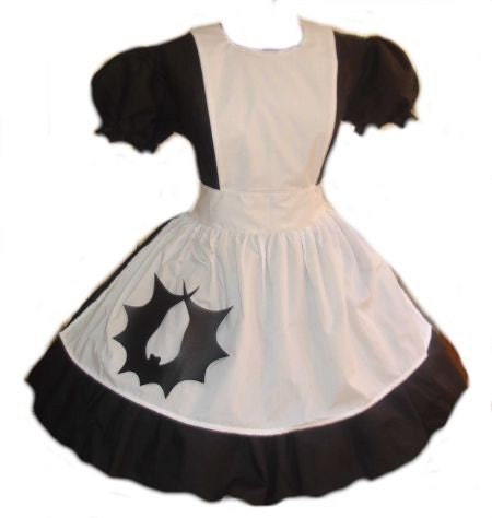 Gothic Bat Alice in Wonderland Dress and Apron Gothic Lolita Dress Halloween Costume Custom Size Plus Size