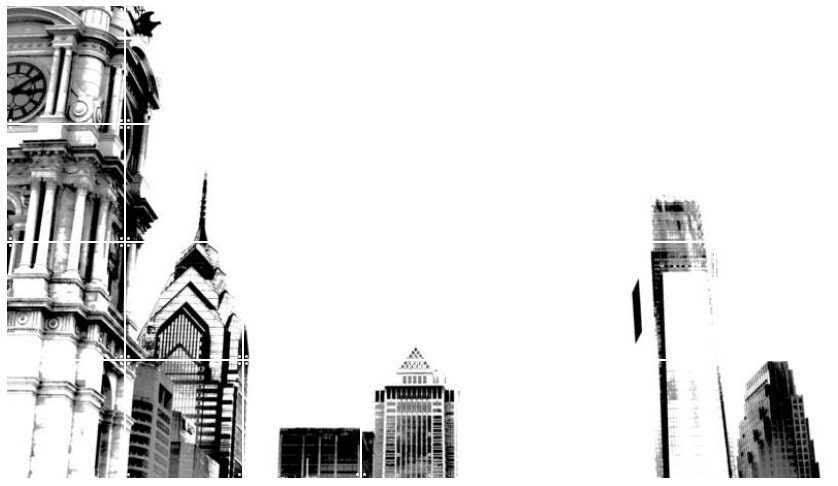 Philadelphia Skyline Black & White : 4'7"x2'7.5"  Wall Photo