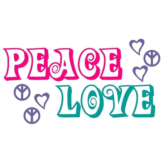 Wall Decal Peace Signs and Love Hearts Vinyl by bluestreakdecals