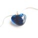 Dark Blue Heart-Shaped Pendant Necklace - Fused Glass