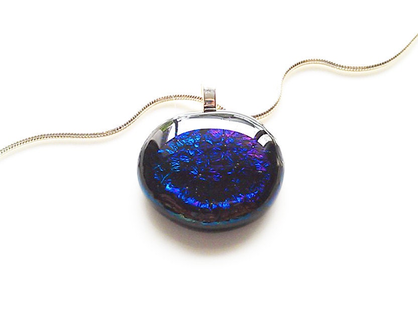 Royal Blue & Purple Sparkling Pendant Necklace