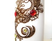 Peacock Candle, Come Fly Away with Me  - Handcrafted Henna Candle- Unique Design