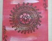 Original Painting with Henna, Mandala design, Global Henna Art