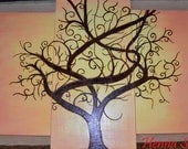 Tree Painting - Acrylic Mixed Media Painting - OOAK - Unique Henna Art