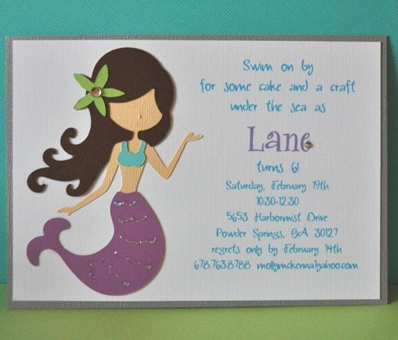Mermaid Invitations, Set of 12