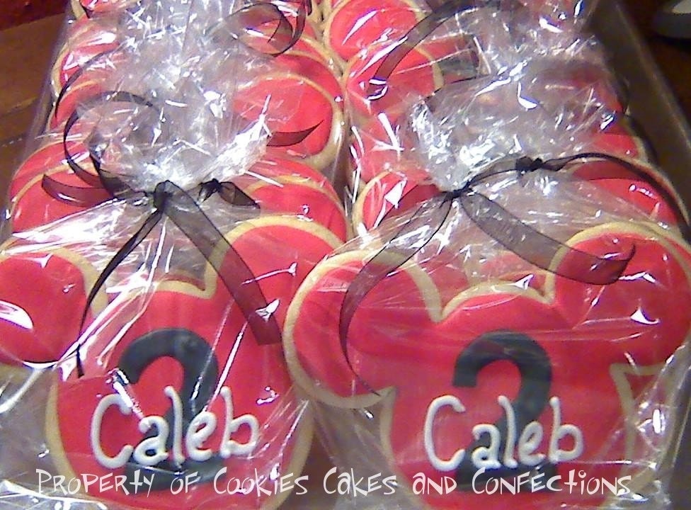 Mickey Mouse Custom Sugar Cookie Favors (One Dozen)