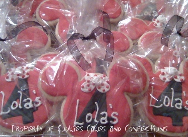 Minnie Mouse Custom Sugar Cookie Favors (One Dozen)