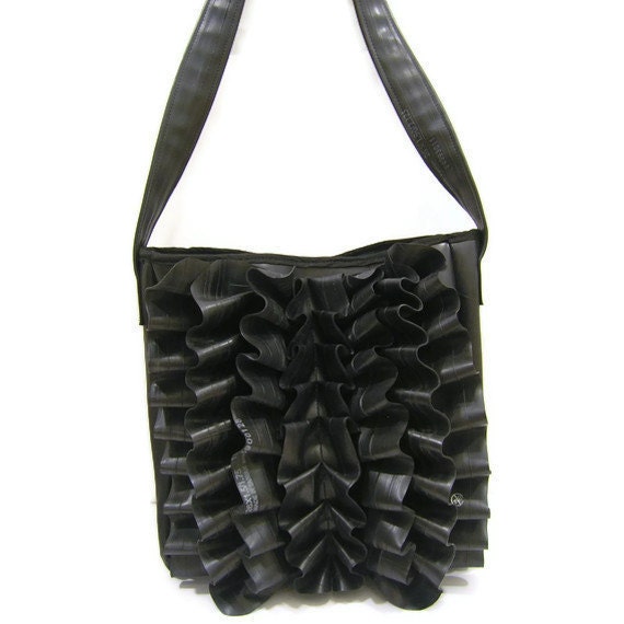 Bike Tube Holly Book Bag - Recycled Rubber Tote