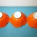 vintage Orange Lotus Bowls, set of 3