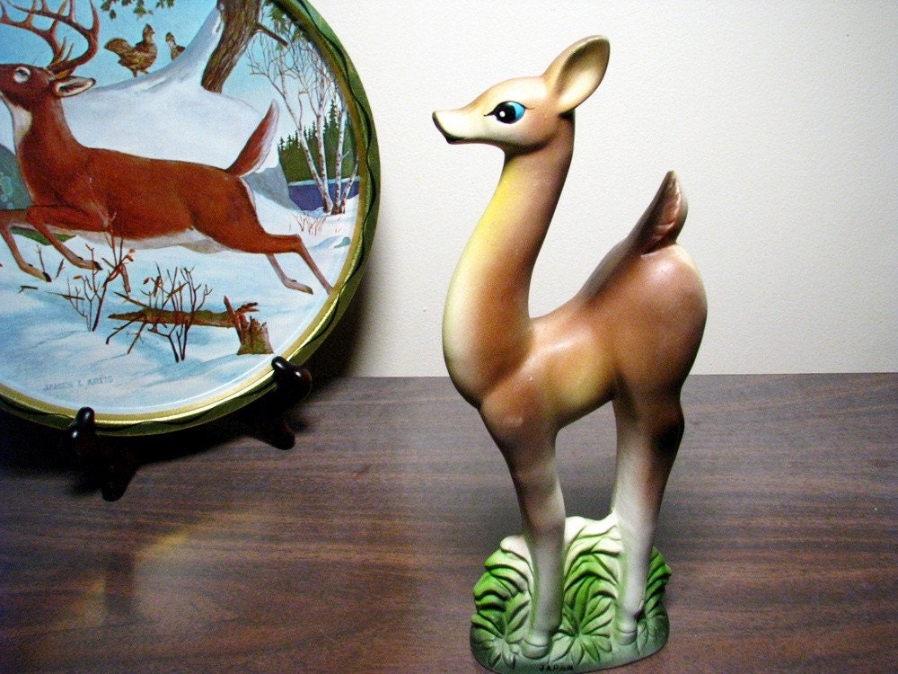 vintage Deer figurine, blue-eyed doe