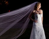 Waltz Veil with Blusher, ankle, knee tea length Wedding Veil 50 inch long 108, 72, 54 in wide white, ivory, other colors, illusion tulle