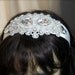 Crystal Bridal Headpiece, headband, Tiara, Vintage Style Wide ivory satin headband with Regal Silver Rhinestone Sparkle Jewels