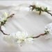 Floral Crown Vine Headpiece, White Rose Bridal Head wreath, Leaves, garden rose flower crown, ribbon tie headpiece ready to ship