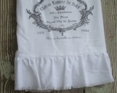 Handmade, Hostess, Farmhouse, Cottage French Style Ruffled Flour Sack Towel