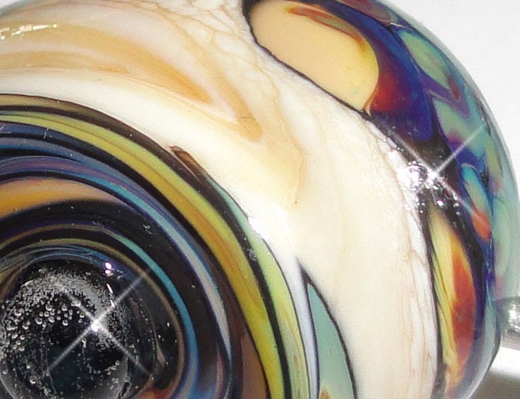 The Big SNAIL....Handmade Lampwork Raku Glass Bead...BeatlebabyGlassworks SRA