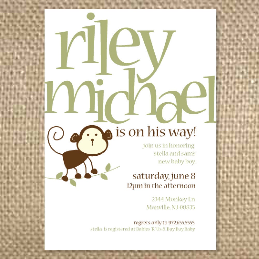 Monkey Baby Shower/Invitation