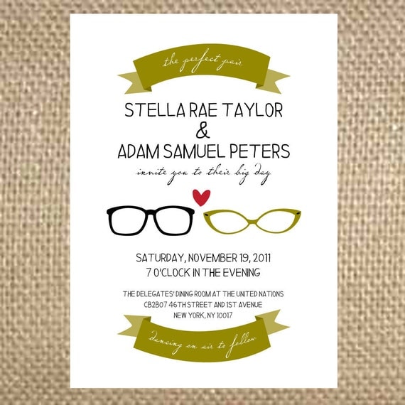 The Perfect Pair of Glasses Wedding Invitation