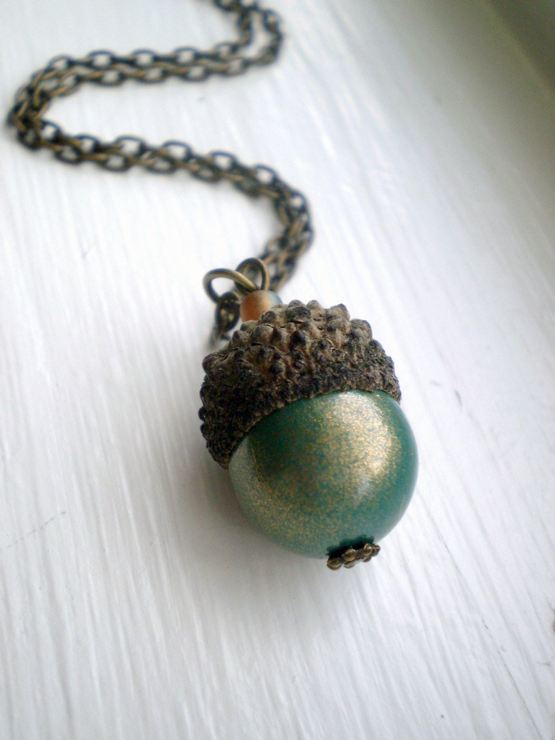 Juniper Berry Necklace Jewelry Acorn Teal by EternalEdenBridal