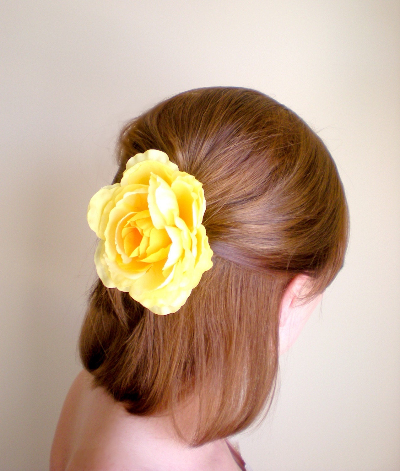June Star Hair Pin, Wedding, Accessory, Flower, Rose, Yellow, Accessories by Eternal Eden on Etsy