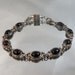 Vintage Charm Bracelet. Faux Black Onyx. Antiqued Silver..