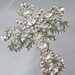 Vintage Cross Brooch. Large Clear Rhinestones Gothic Cross