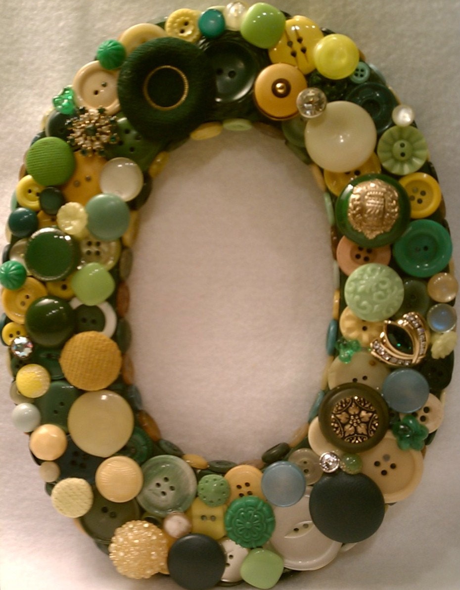 Green and Yellow "O"  Button Initial