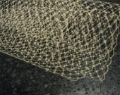 Beige (Dark Champagne) French netting - 9-inch wide, for DIY birdcage veils, fascinators