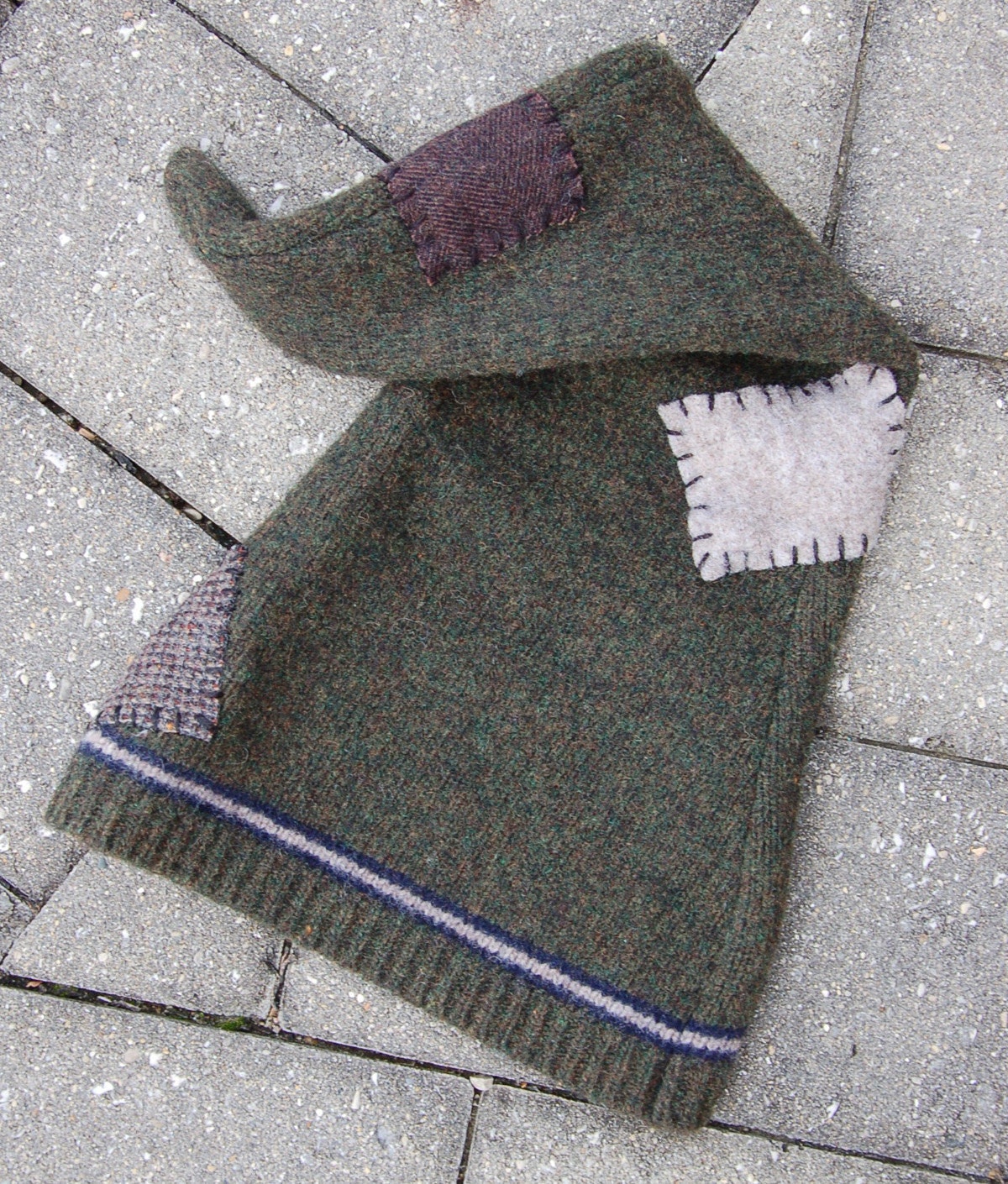 Upcycled Wool Patchwork Gnome Hat